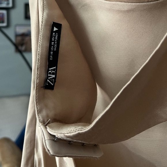 Zara Satin Effect Midi Slip Dress - Champagne - Picture 3 of 6